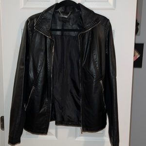 faux leather jacket
